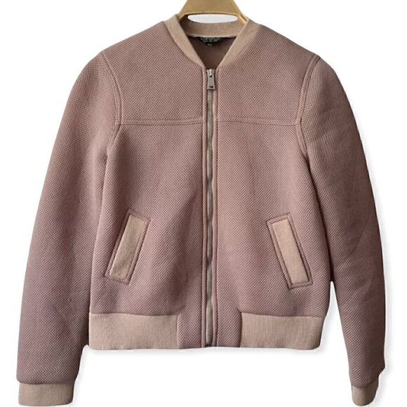 Top Shop Padded Bomber Zip Jacket Dusty Rose Women’s S Barbie Core Academia - Picture 2 of 10